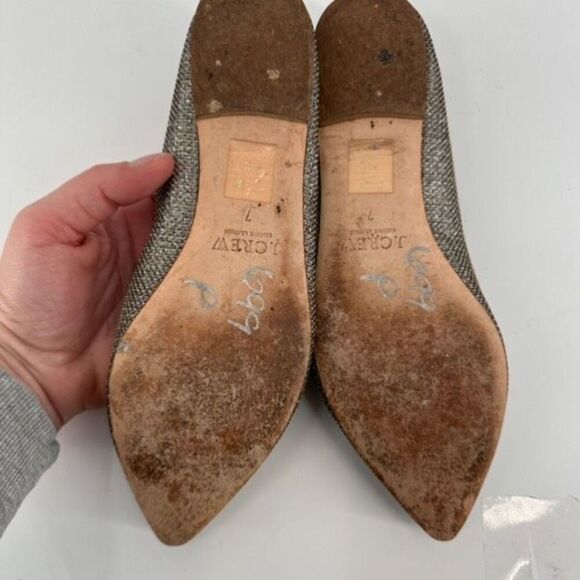 J.Crew Womens Gemma Glitter Ballet Flats Silver Size 7 - Picture 9 of 10